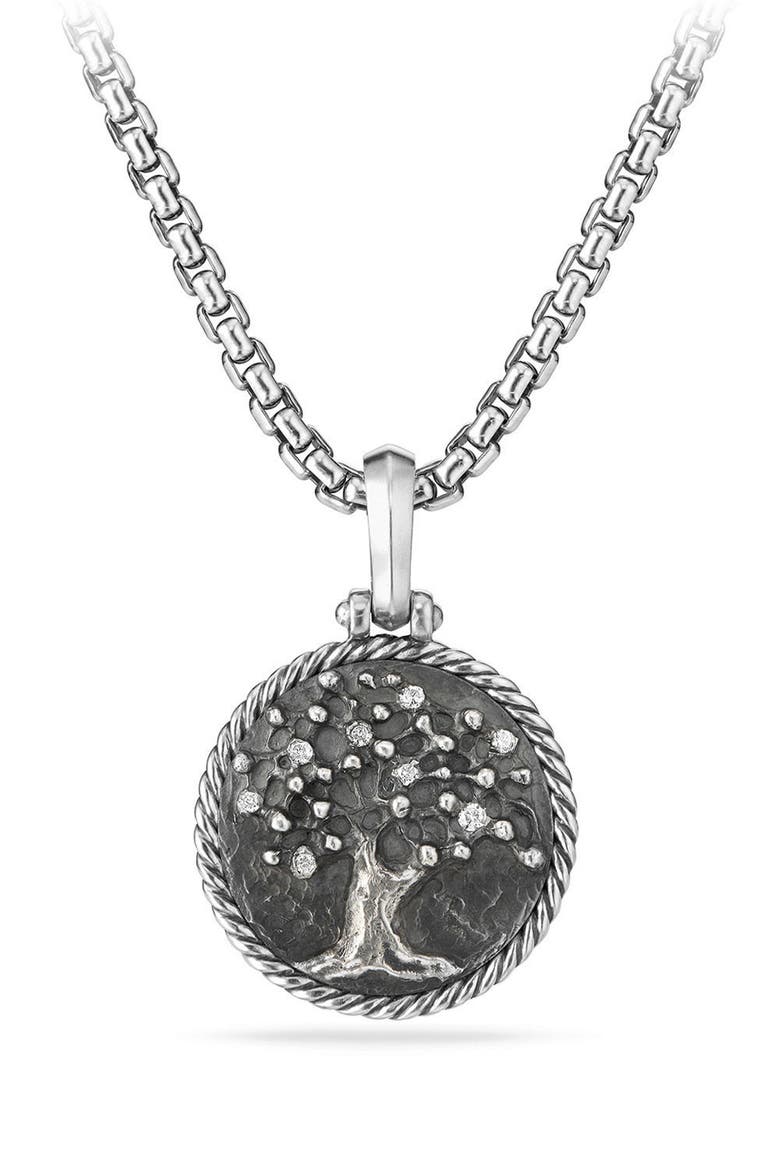 Tree of Life Diamond Pendant, Main, color, SILVER