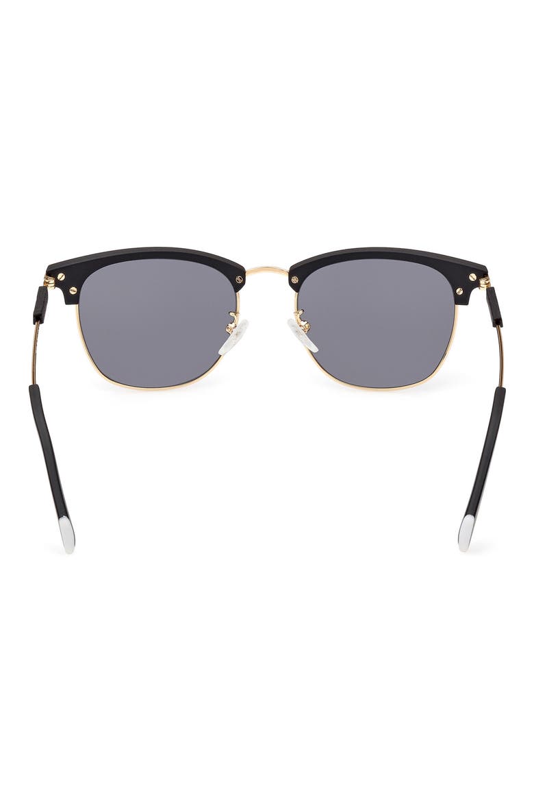 53MM Round Sunglasses, Alternate, color, MATTE BLACK / SMOKE