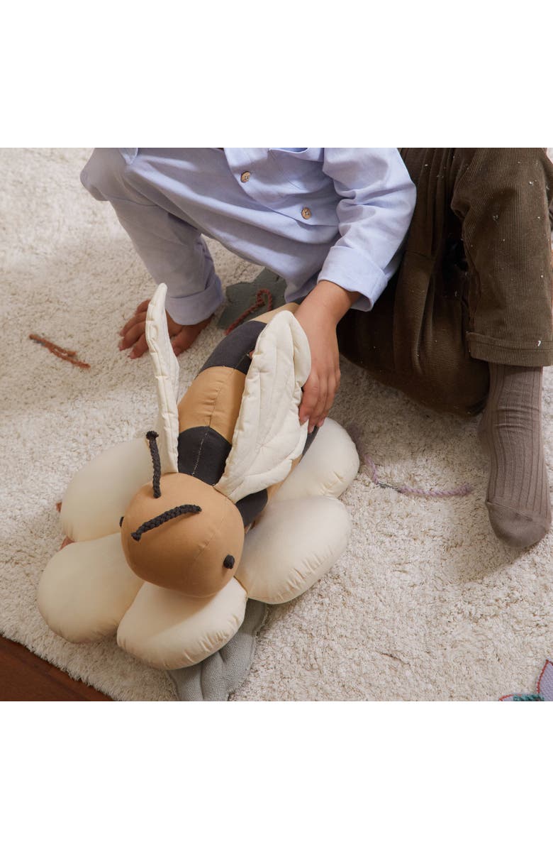 Lorena Canals Cushion Buzzy Bee, Alternate, color, Honey, Dark Grey, Natural