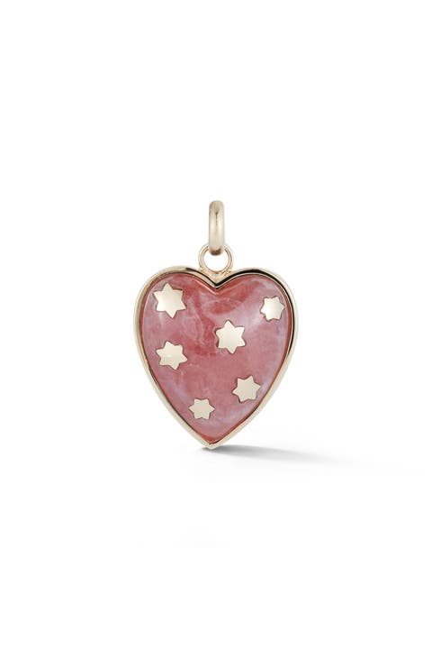 Anna Heart Charm with Rhodochrosite
