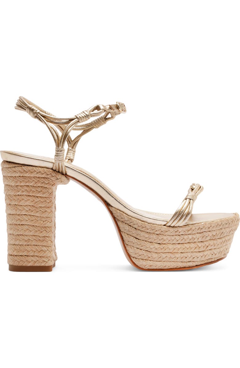 Schutz Nara Ankle Strap Platform Sandal, Alternate, color, Platina