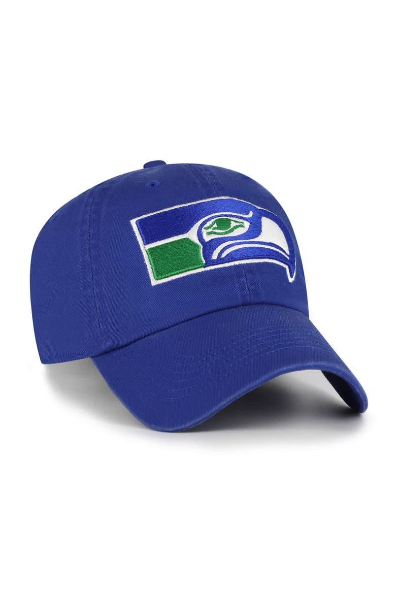 Men's '47  Royal Seattle Seahawks Clean Up Throwback Adjustable Hat, Alternate, color, Royal