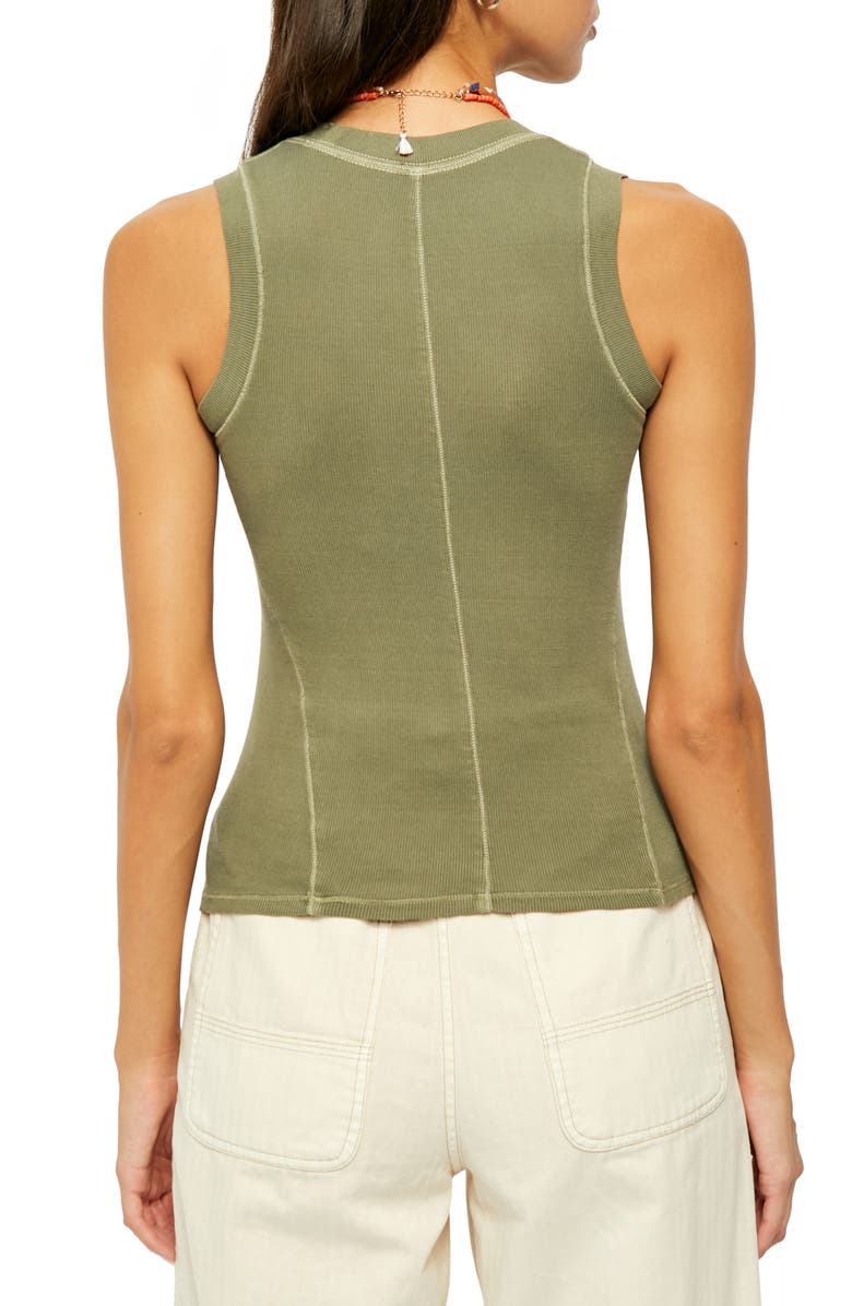 Free People Scoop Neck Tank Top, Alternate, color, Army Dust