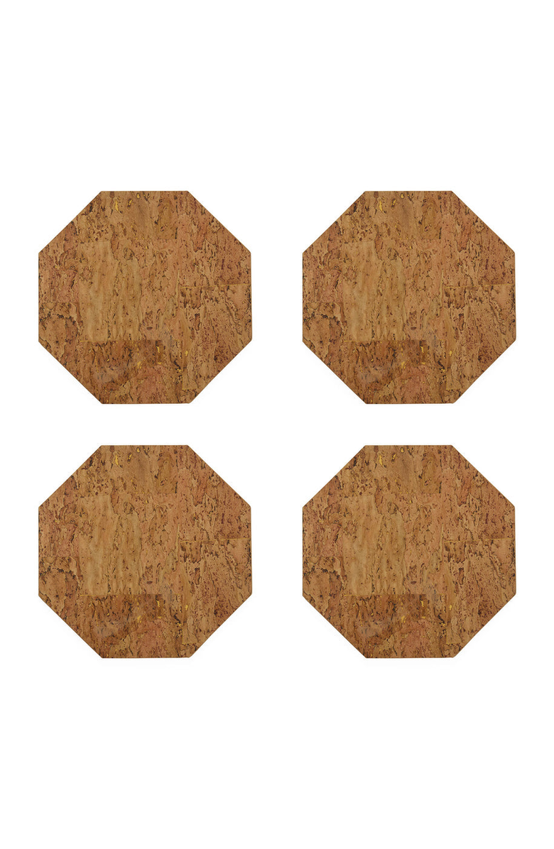Jonathan Adler Metallic Cork Octagon Placemat Set, Main, color, 