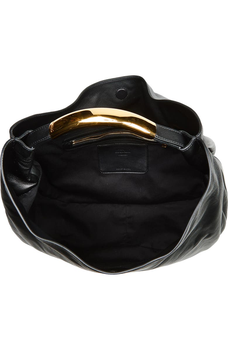 Moschino Handle Me Leather Hobo Bag, Alternate, color,