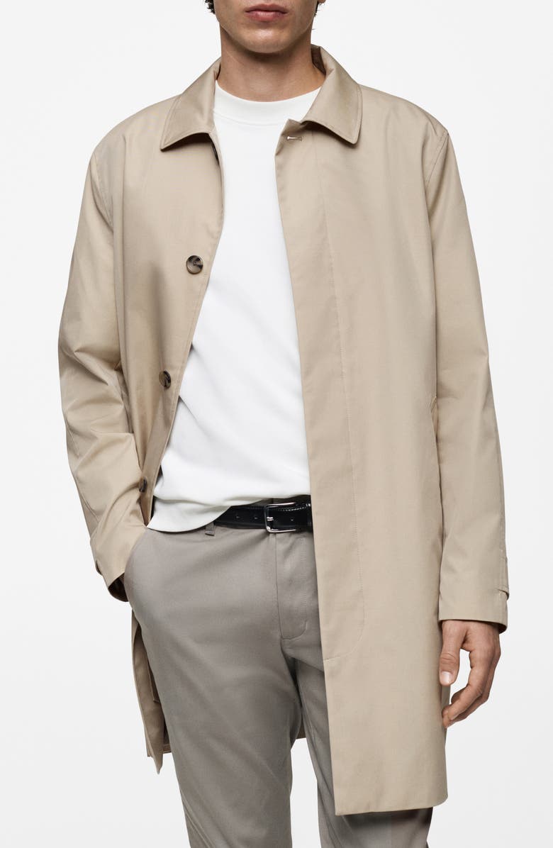 MANGO Classic Water Repellent Trench Coat, Main, color, 
