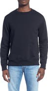 Billy Reid Dover Crewneck Sweatshirt with Leather Elbow Patches