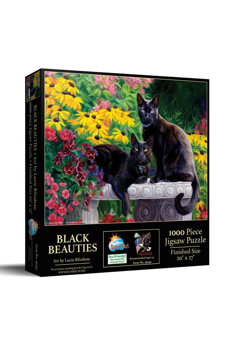 Black Beauties 1000 piece Jigsaw Puzzle for Adults, Main, color, Multicolor