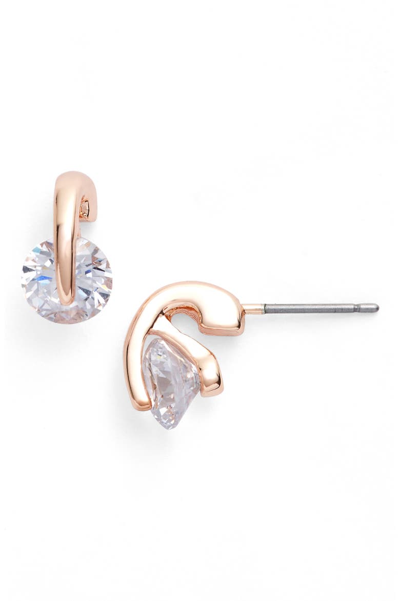 Stud Earrings, Alternate, color, ROSE GOLD