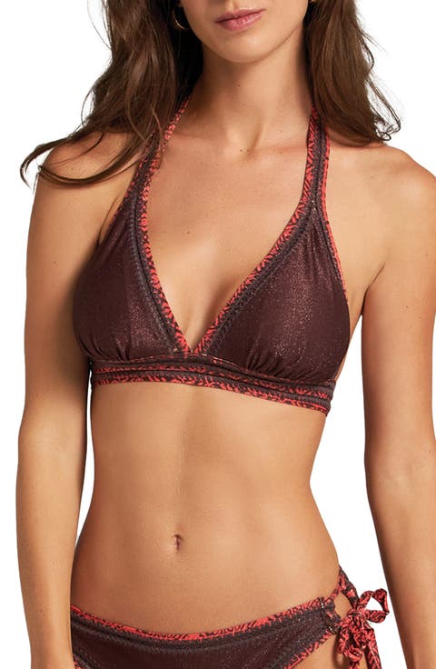 Reversible Banded Halter Bikini Top