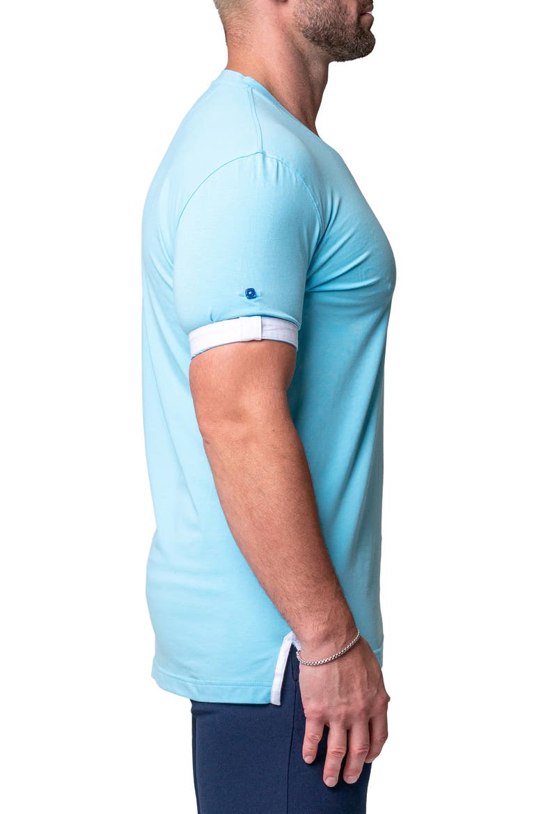 Vivaldi Solid Camolight Blue V-Neck T-Shirt, Alternate, color, BLUE