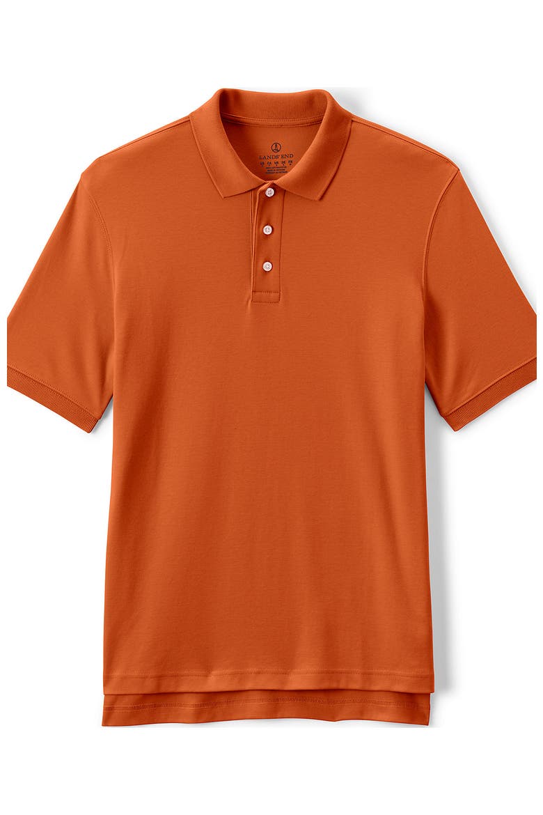School Uniform  Long Sleeve Interlock Polo Shirt, Alternate, color, Orange Spice