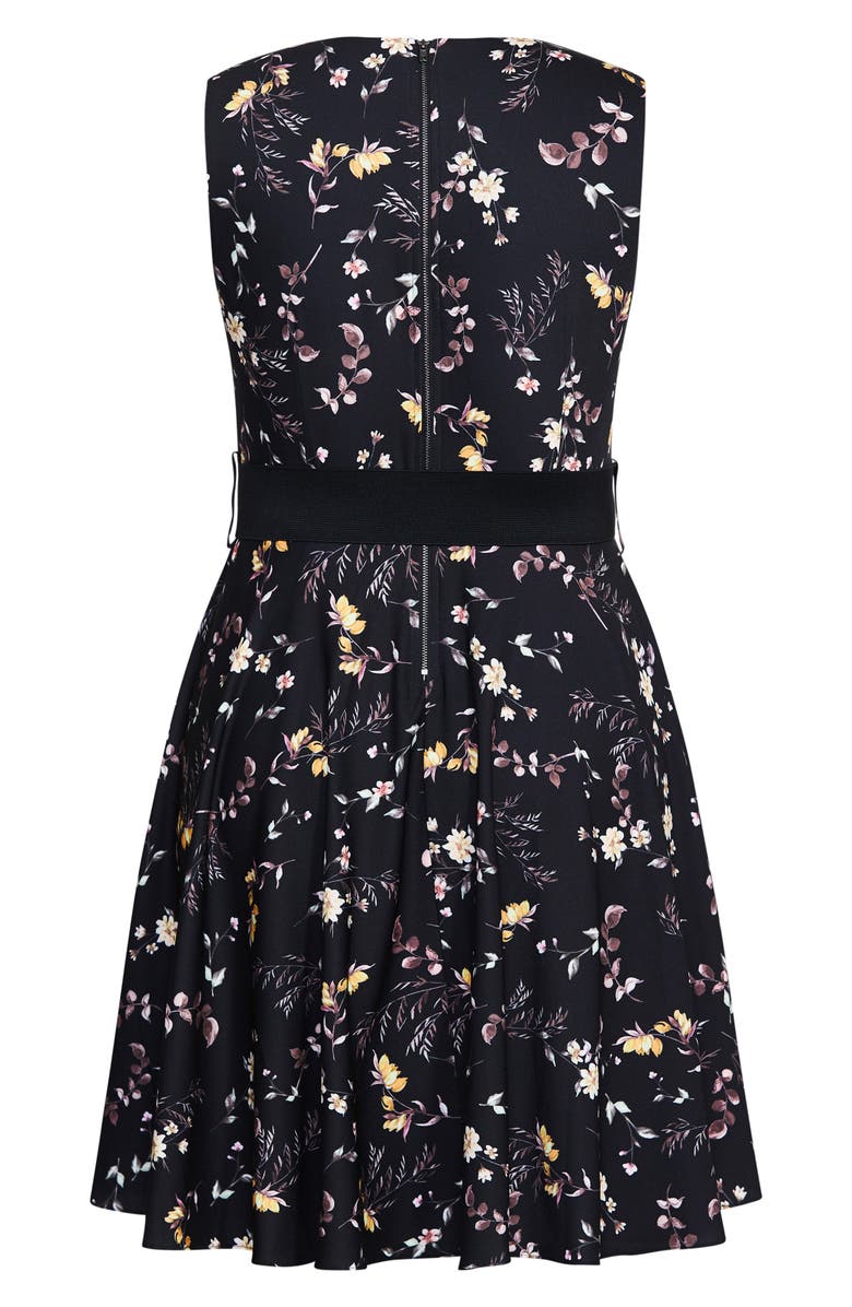 City Chic Mini Vine Belted Dress, Alternate, color, 