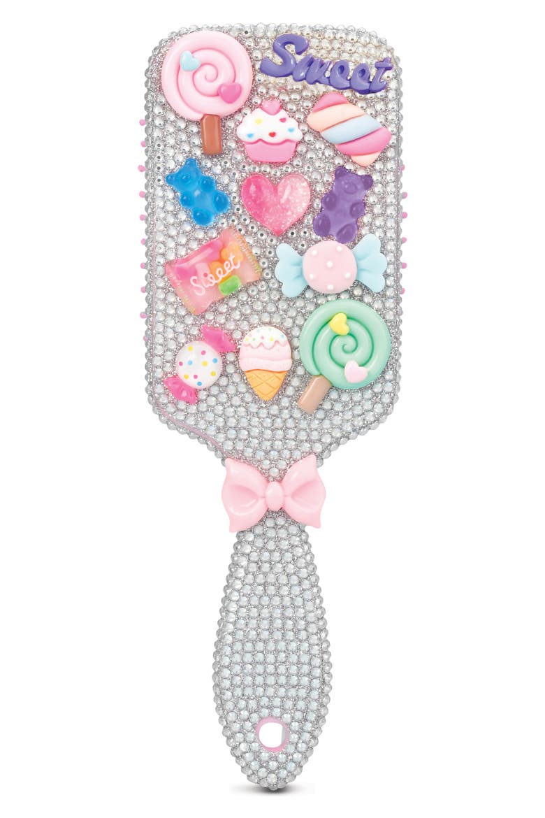 Kids' Charming Rhinestone Paddle Brush, Main, color, PINK MULTI