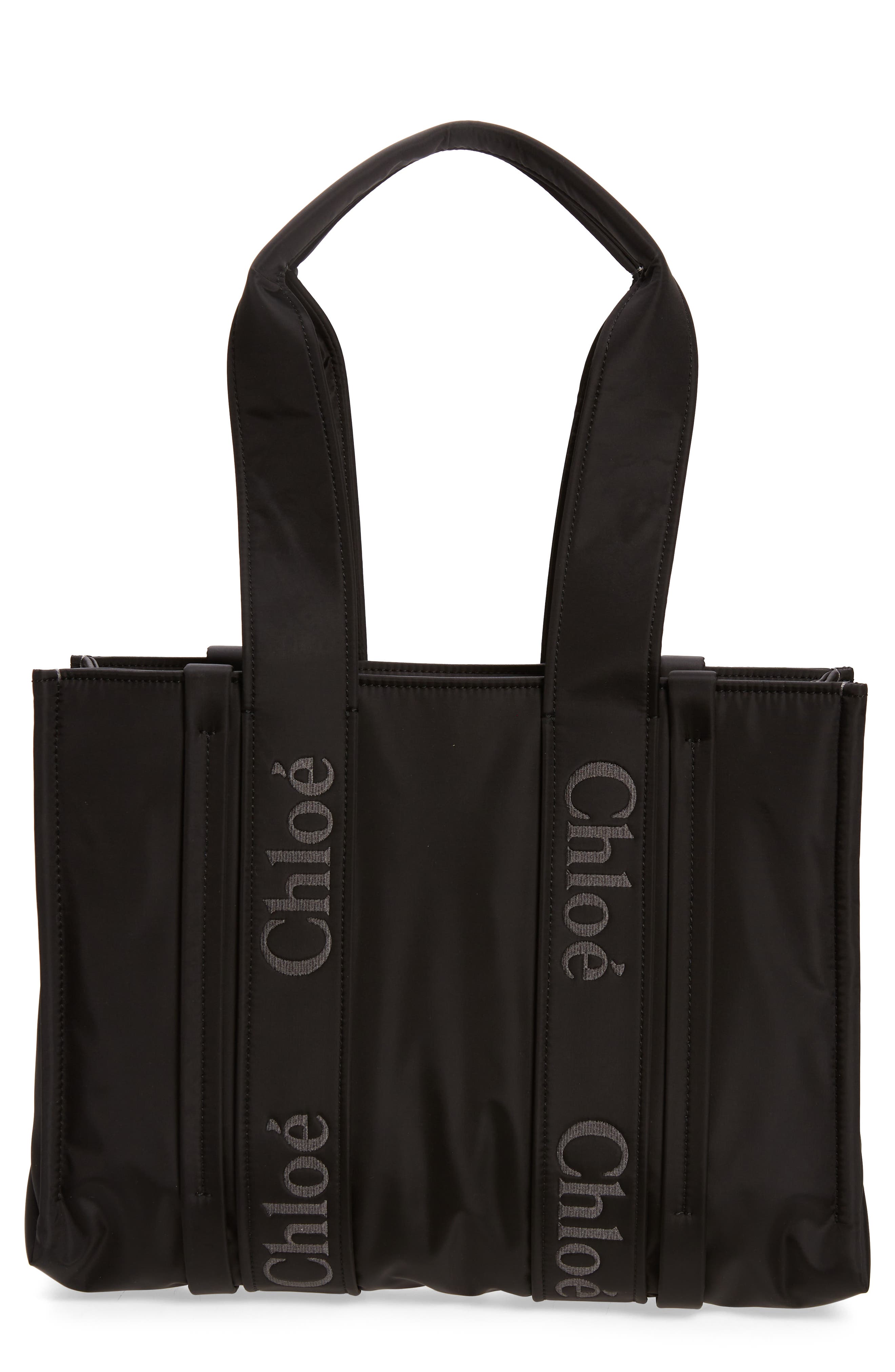 Chloé Medium Woody Textile Tote, Main, color, 