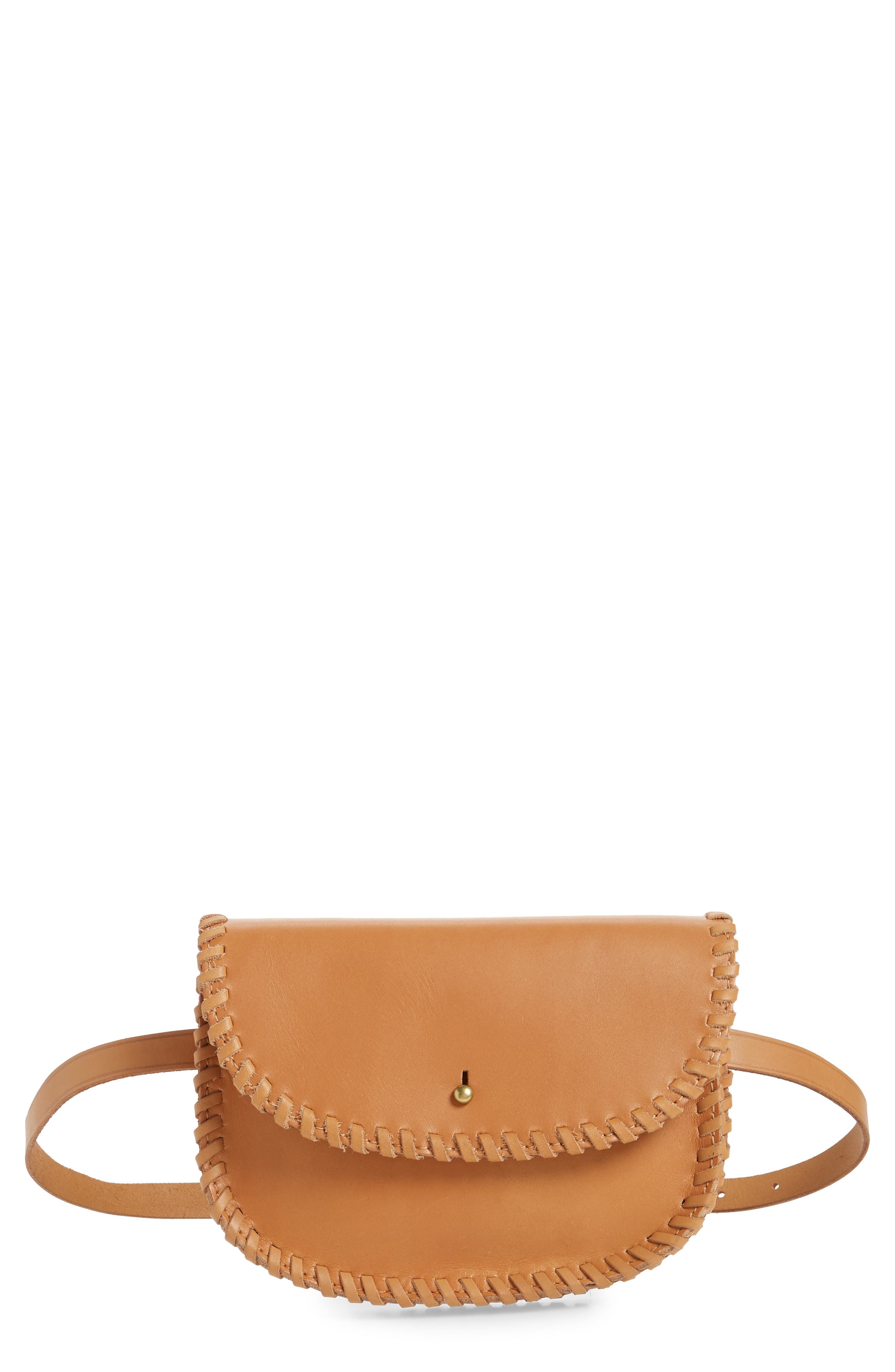 Whipstitch Belt Bag, Main, color, ENGLISH SADDLE