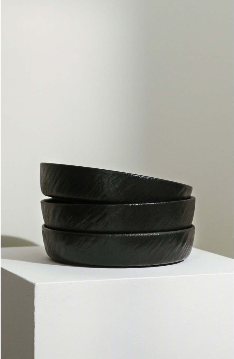 Stone Lain Senso New Bone China 12-Piece Dinnerware Set, Alternate, color, Black