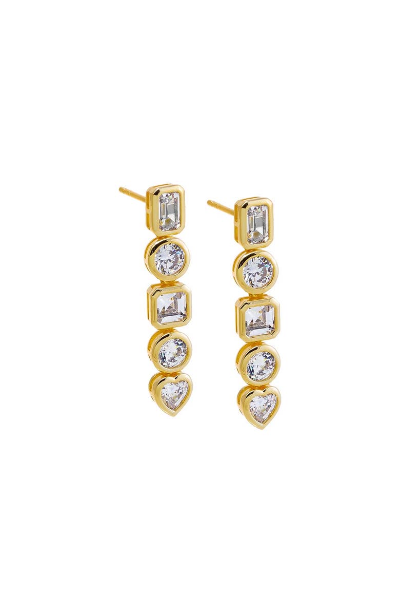 BY ADINA EDEN CZ Multi Shape Bezel Drop Stud Earring, Main, color, 