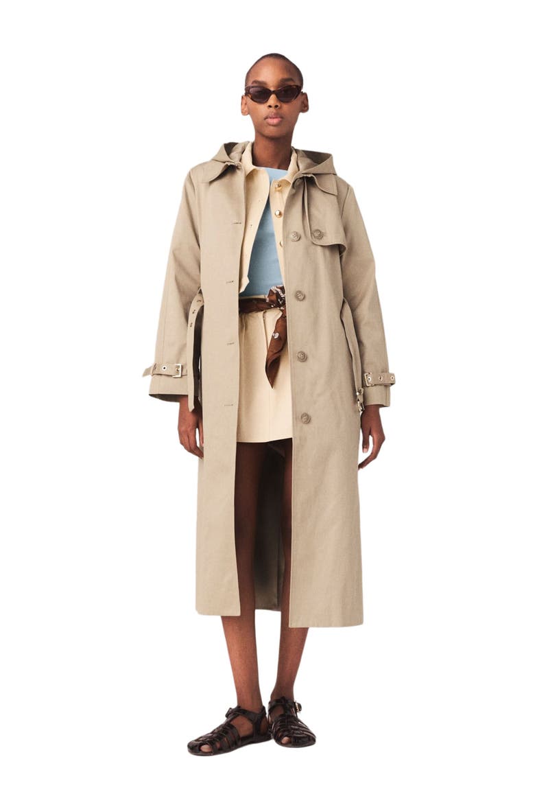 Trench with removable hood, Main, color, Camel