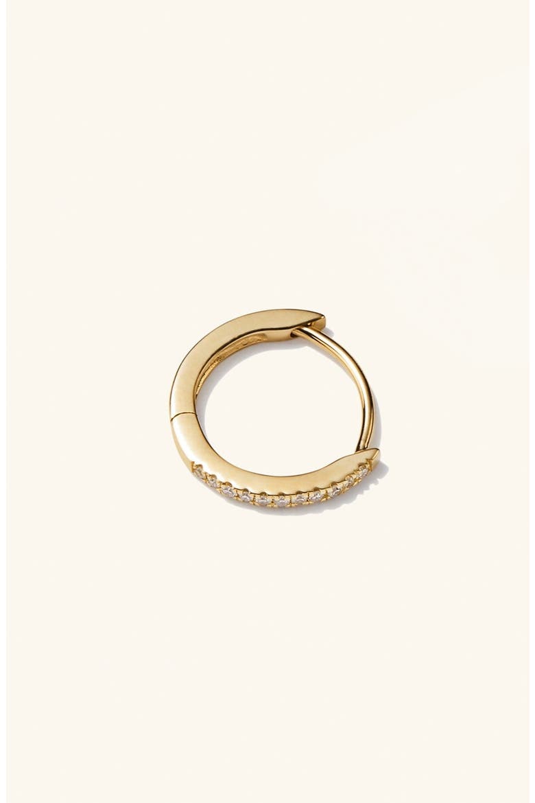 Single Pavé Diamond Huggie Hoop, Main, color, Yellow Gold