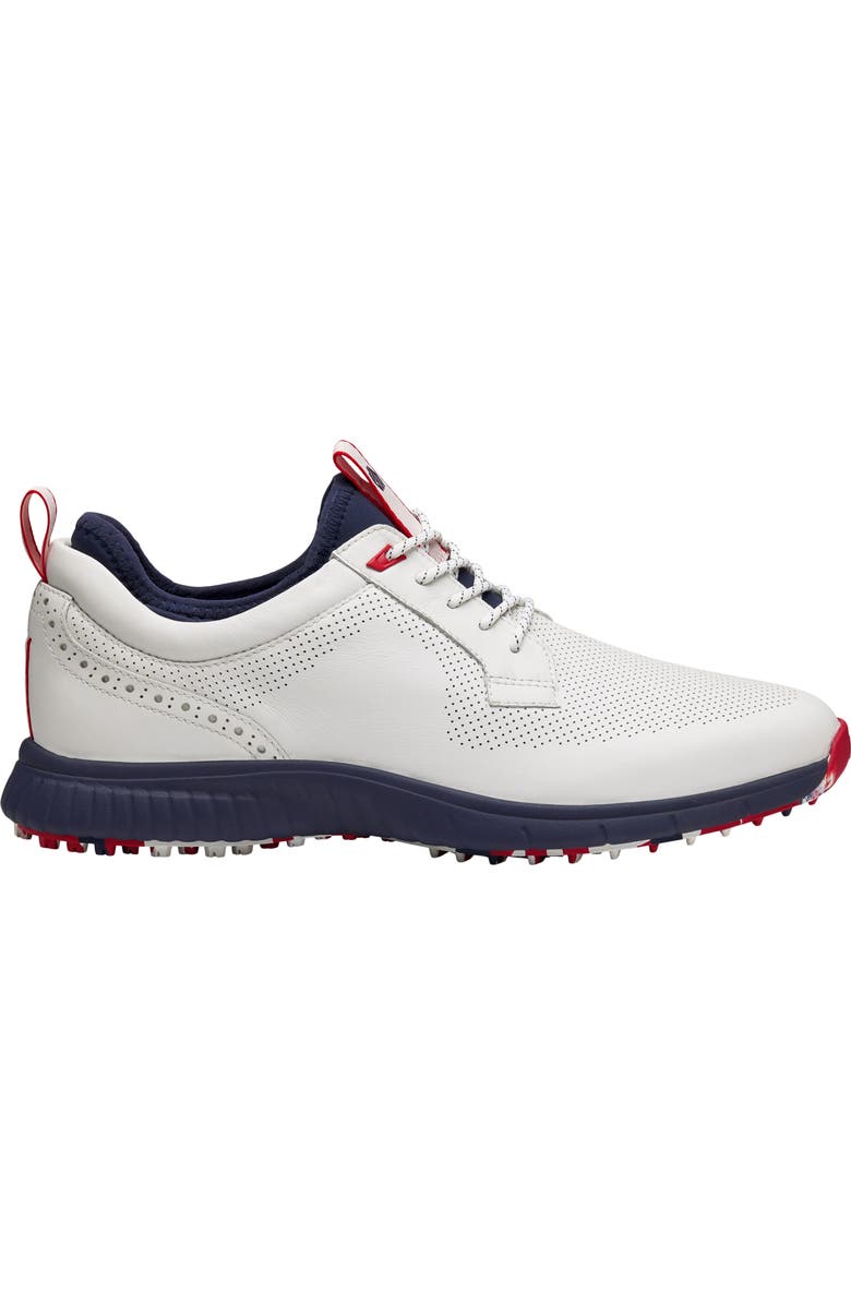 Johnston & Murphy H6 Luxe Waterproof Sneaker, Alternate, color, White/ Navy Waterproof