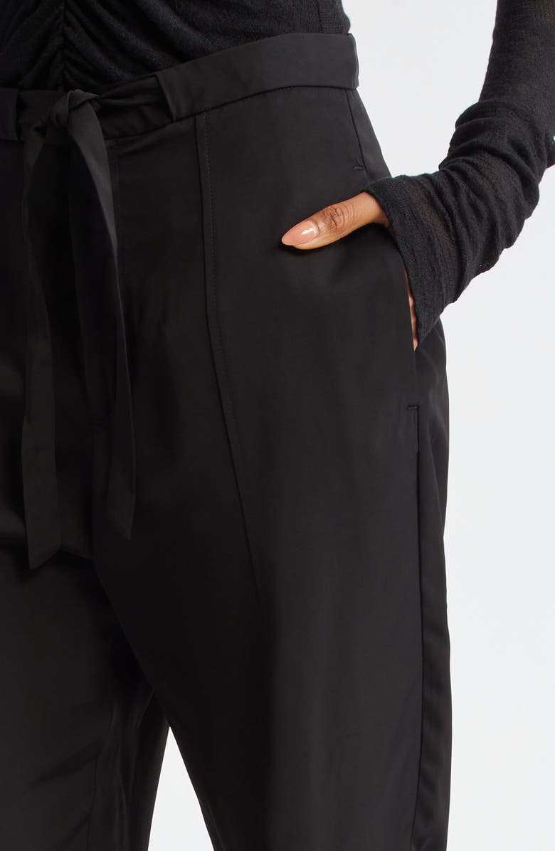 BITE Studios Evening Belted Satin Trousers, Alternate, color, Black