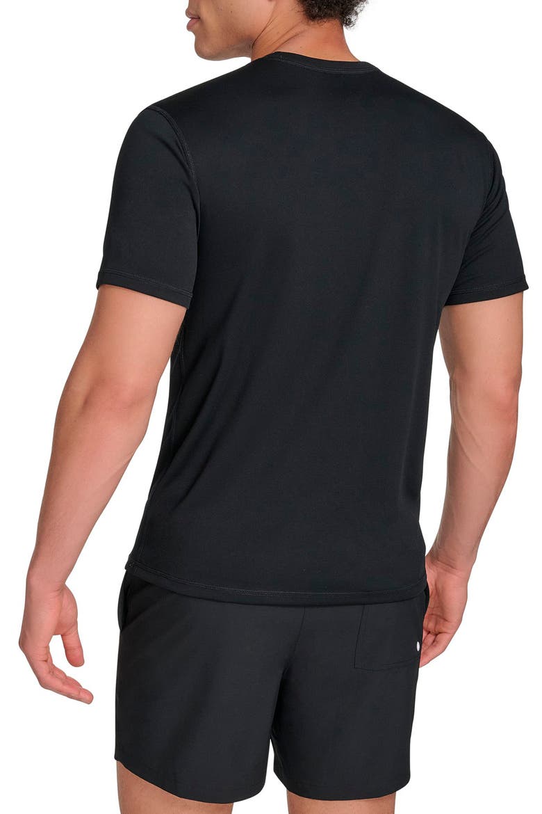CK Monogram Short Sleeve Rashguard, Alternate, color, BLACK