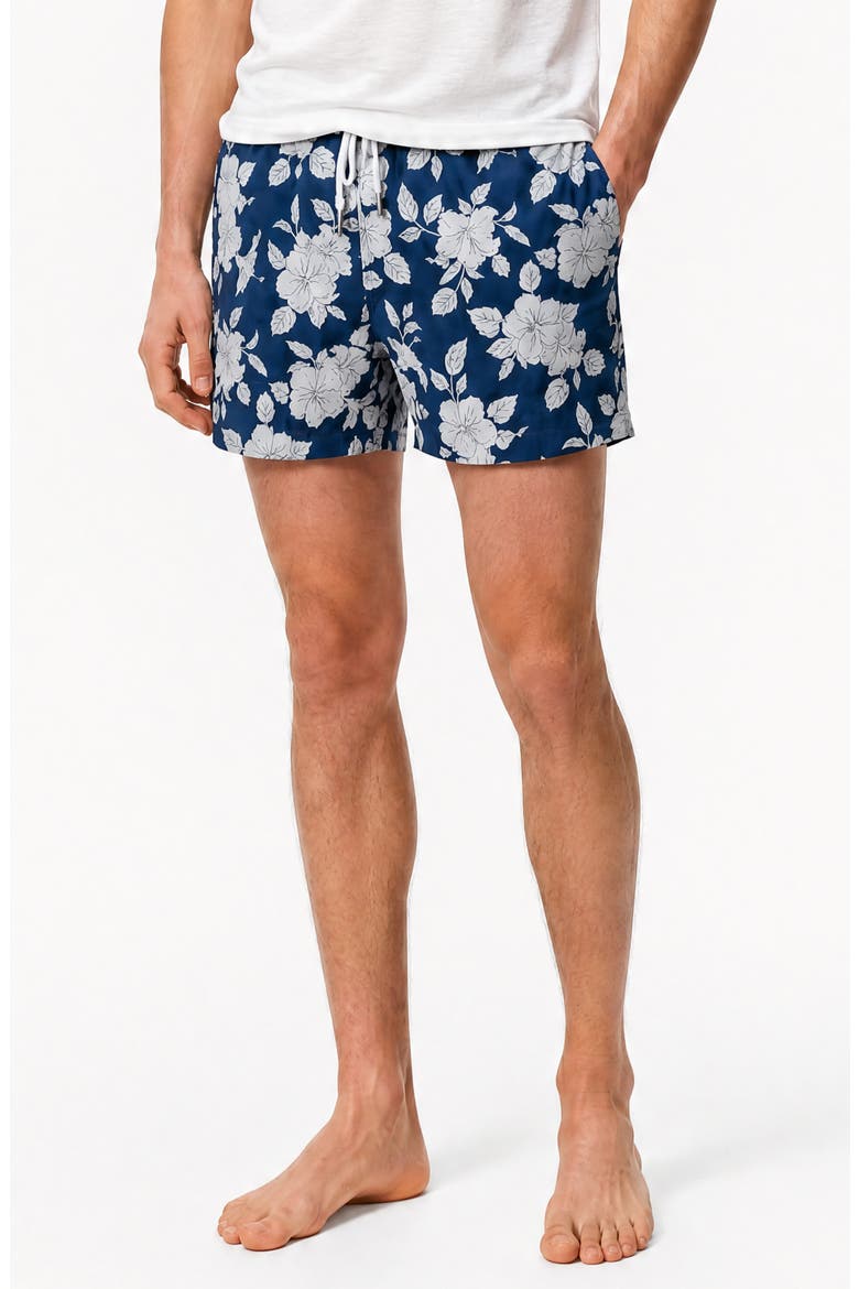 Stretch Volley Swim Trunks, Main, color, SKY MULTI