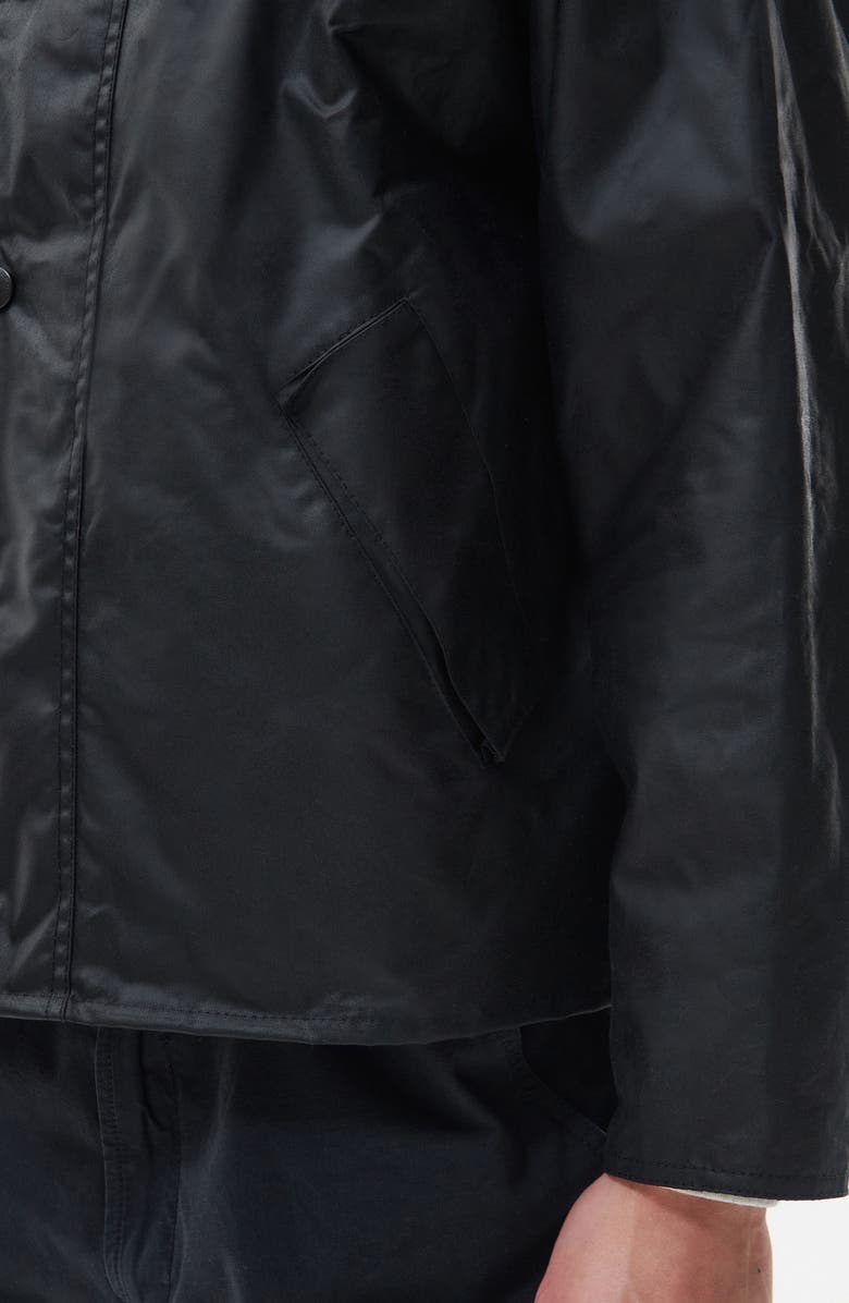 Barbour Transport Wax Jacket, Alternate, color, Black