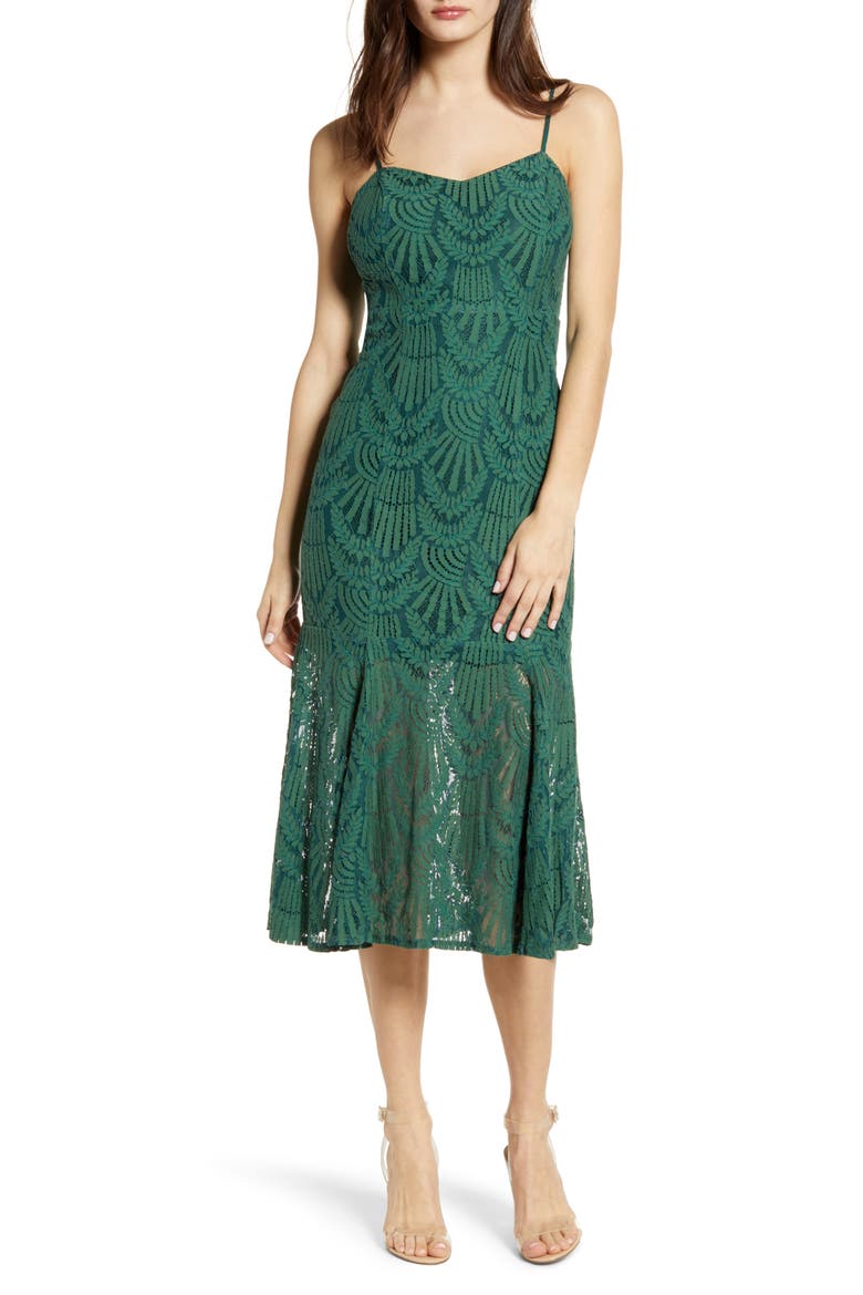Sleeveless Lace Midi Dress, Alternate, color, GREEN