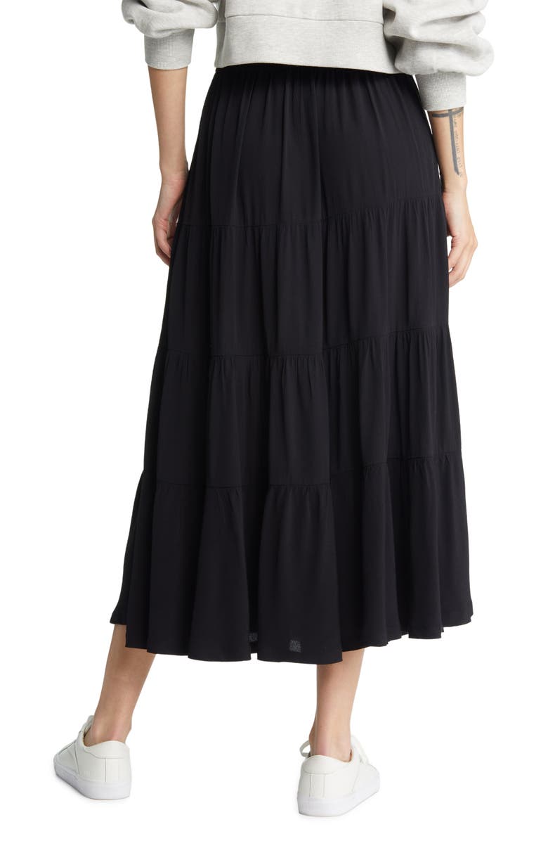 Scotch & Soda Tiered Button Front Midi Skirt, Alternate, color, 