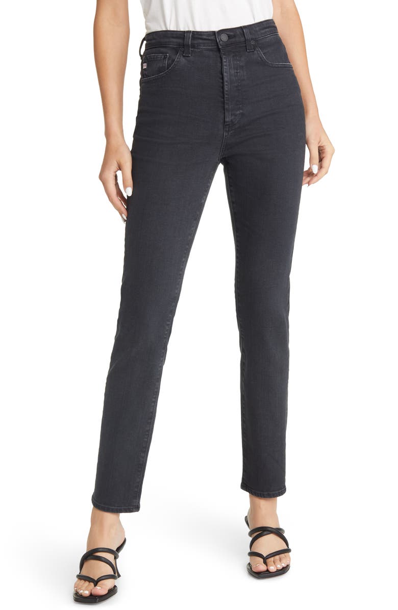 AG The Alexxis Slim Straight Leg Jeans, Main, color, 3 Years Sulfur Black