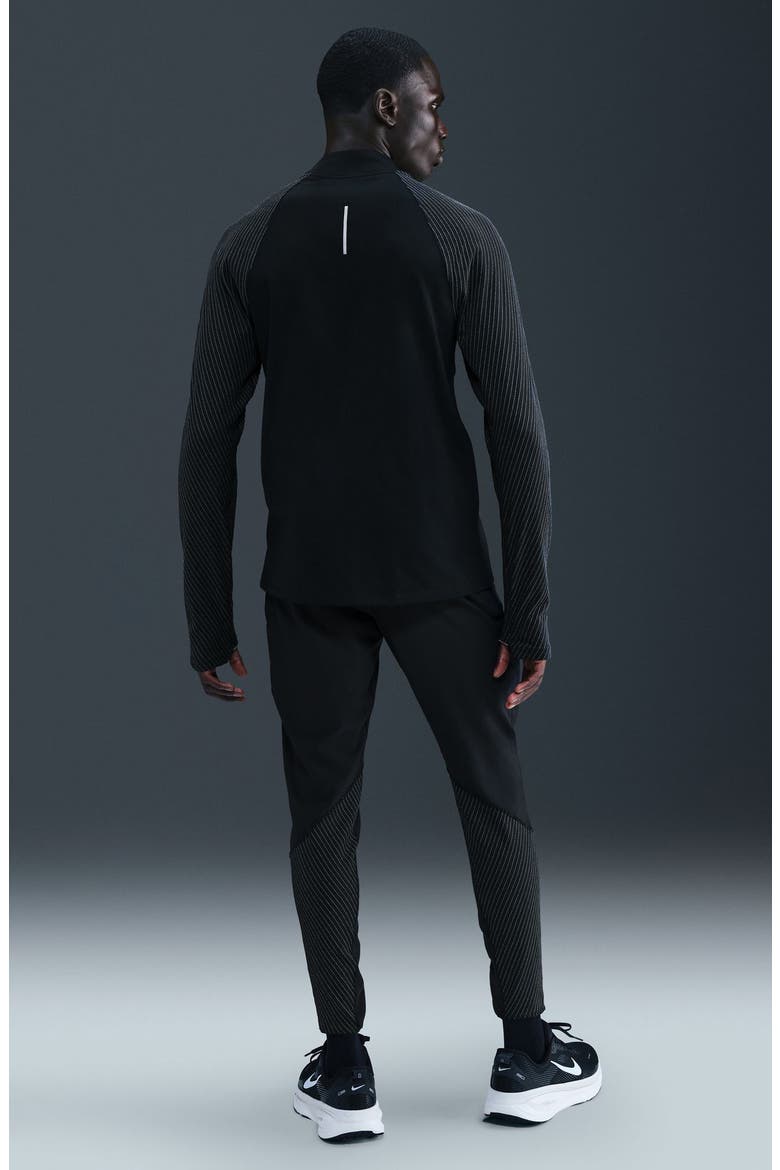 Dri-FIT Half Zip Running Top with Reflective Accents, Alternate, color, BLACK/ REFLECTIVE SILV