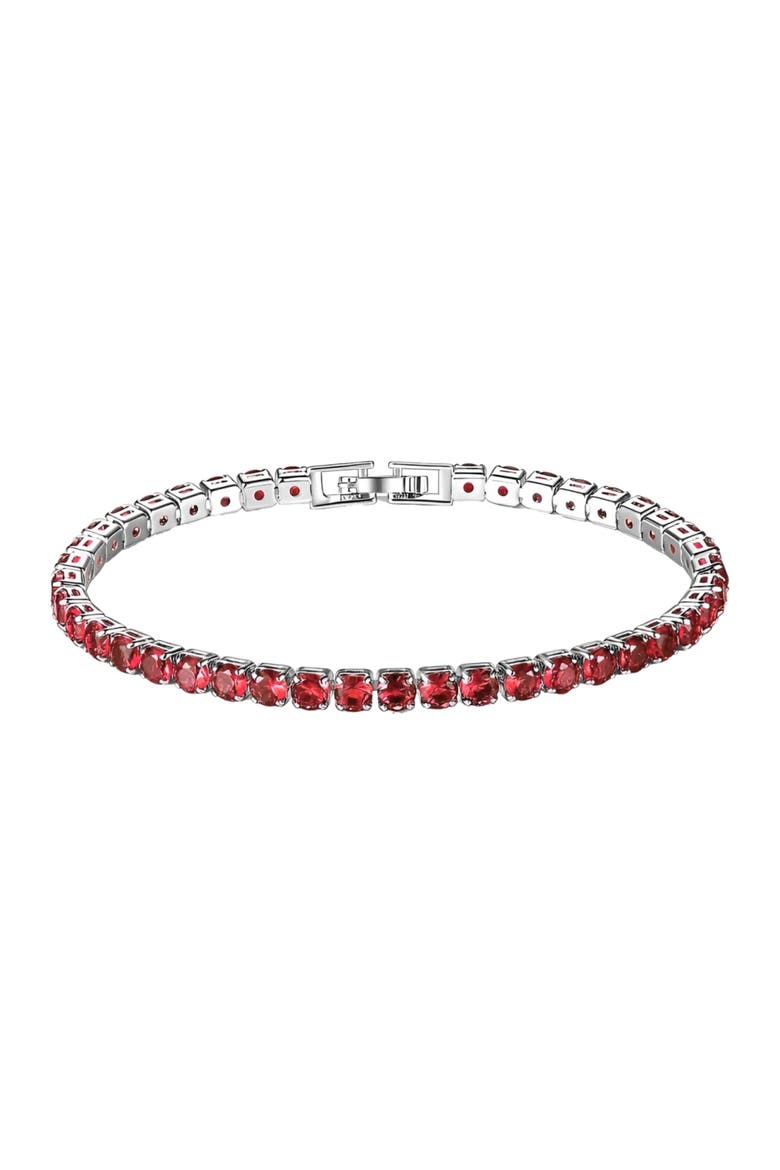 Round Cut Tennis Bracelet, Main, color, Red