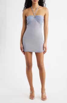 Luz Halter Neck Mesh Dress