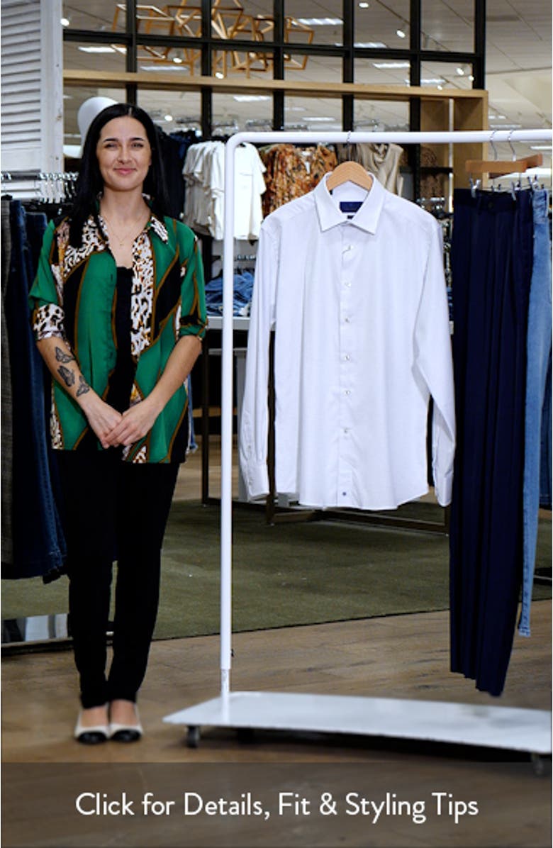 Trim Fit Grid Check Cotton Dobby Dress Shirt, sales video thumbnail