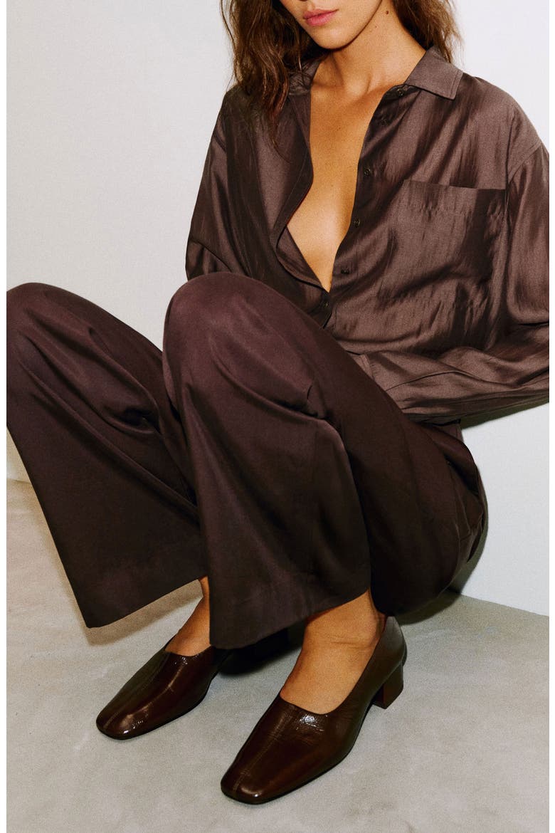 Eli Oversized Shirt, Alternate, color, SHEER BROWN