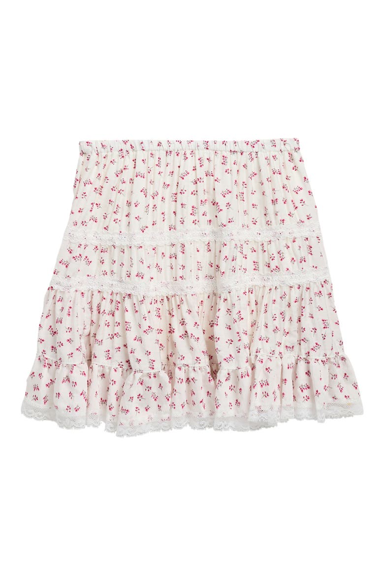 Kids' Floral Print Woven Skirt, Main, color, IVORY/ RED