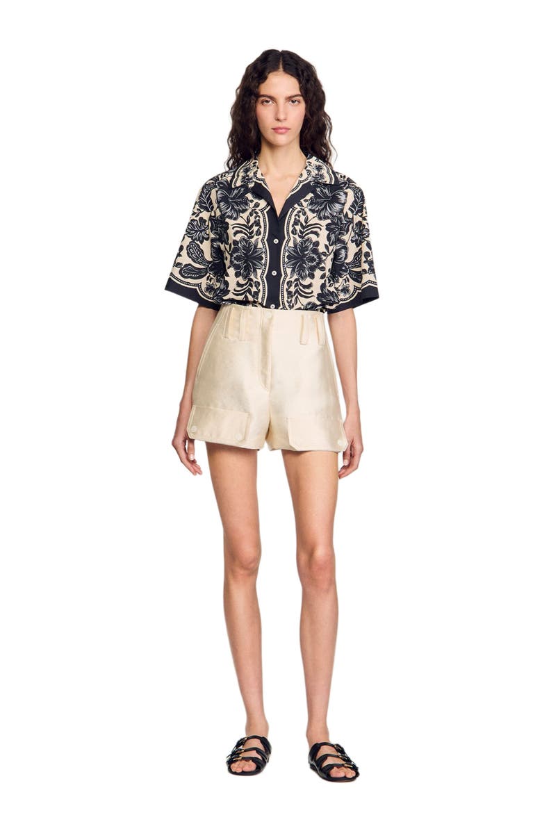 SANDRO Cargo shorts, Alternate, color, Ecru