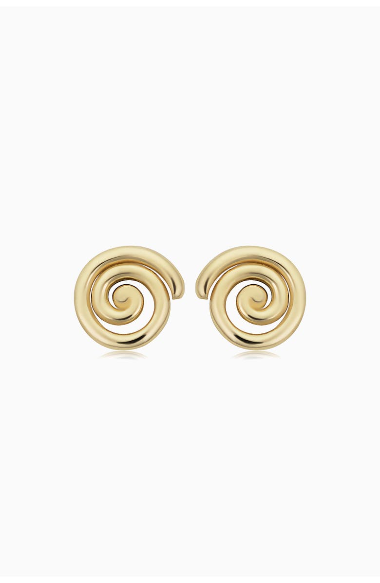 Oradina 14K Yellow Gold Da Vinci Round Studs, Main, color, Yellow Gold