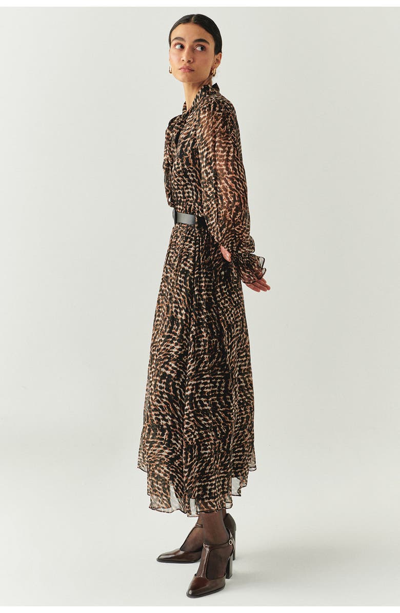 Exquise Teresa Chiffon Midi Skirt, Alternate, color, Brown