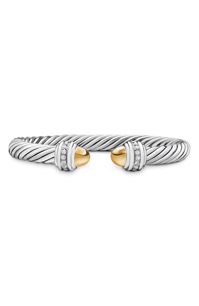 David Yurman Cable Classics Bracelet with Semiprecious Stones & Diamonds, 7mm, Main, color, Silver/ Diamond/ Gold