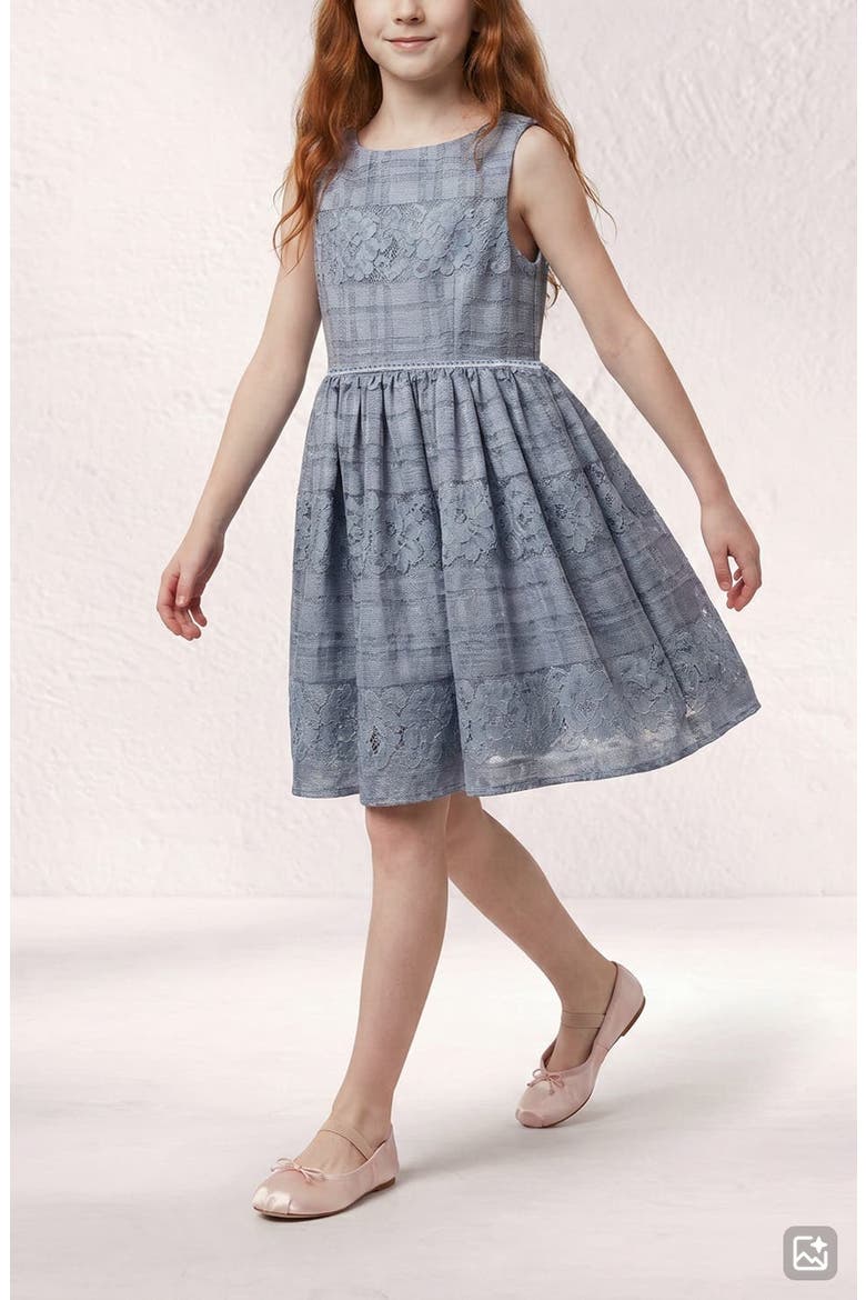 Kids' Isabella Striped Lace Dress, Alternate, color, BLUE