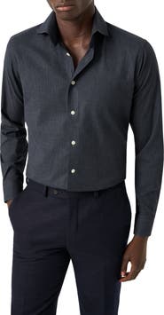 Eton Contemporary Fit Houndstooth Flannel Dress Shirt