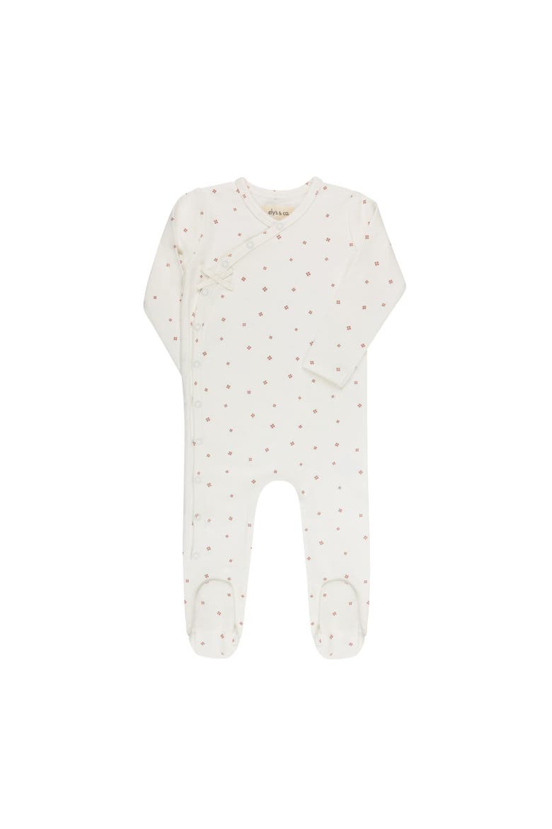 Clover Print Collection - Footie, Main, color, Ivory Pink