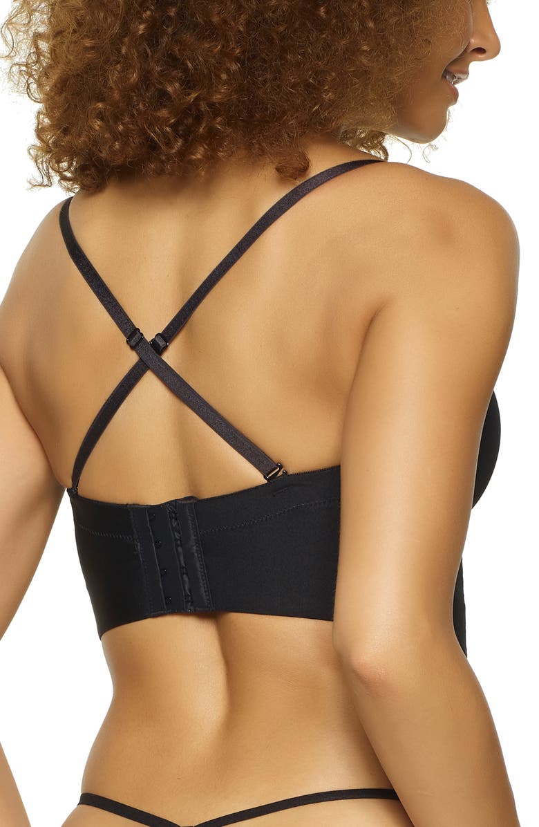 Felina Longline Convertible Strapless Underwire Bra, Alternate, color, Black