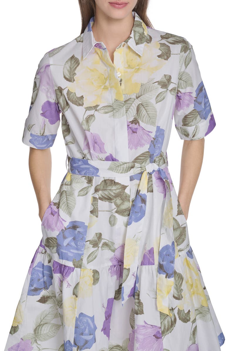 Calvin Klein Short Sleeve Cotton Shirtdress, Alternate, color,