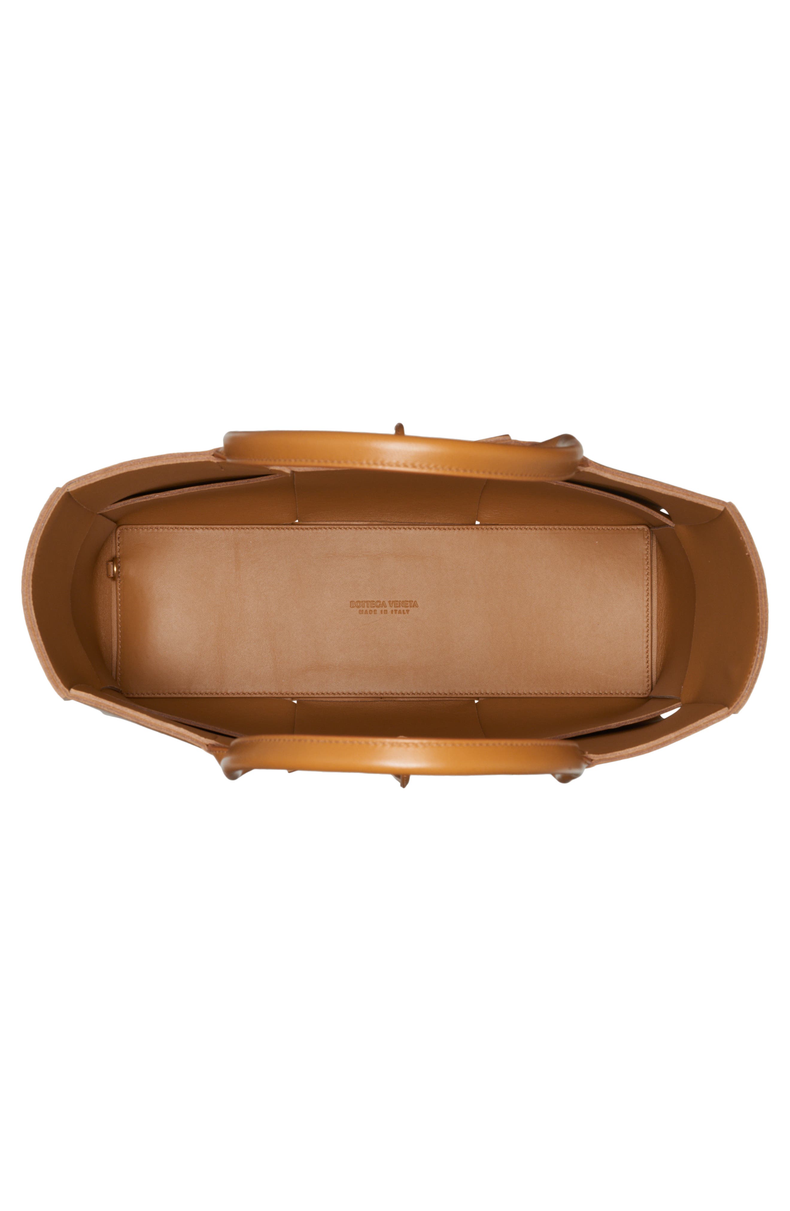 Arco Intrecciato Leather Tote, Alternate, color, CAMEL 20-GOLD