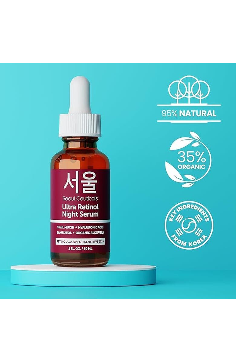 Seoul Ceuticals Korean Skincare Ultra Retinol Night Serum, Alternate, color, Clear
