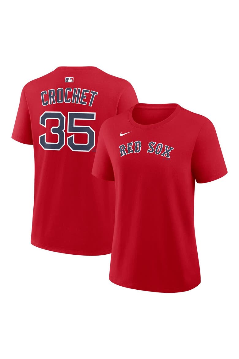 Women's Nike Garrett Crochet Red Boston Red Sox Name & Number T